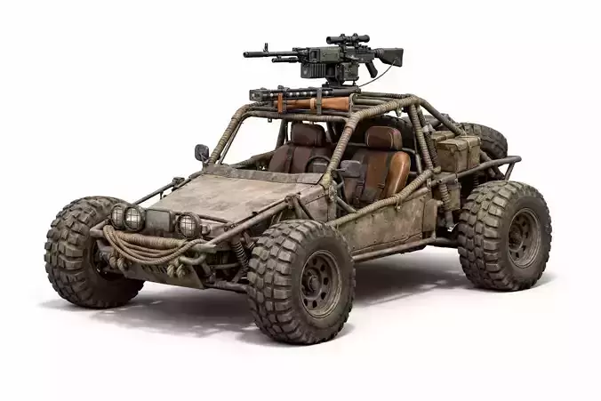 Wild West Military Sand Buggy 3D Model