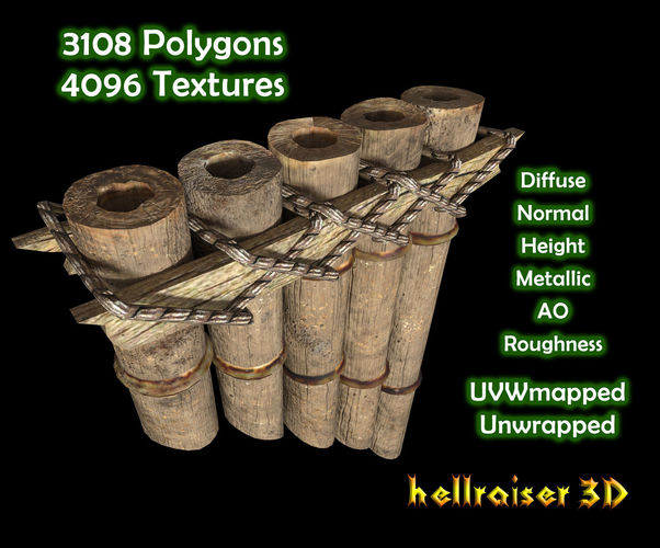 Pan Flute - PBR - Textured Low-poly 3D model