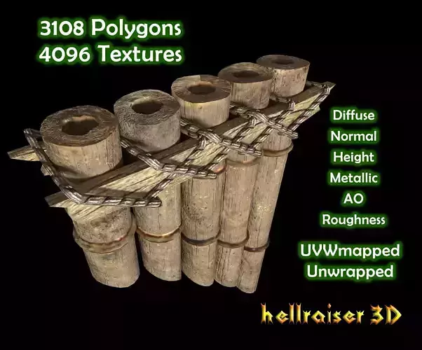 Pan Flute - PBR - Textured Low-poly 3D model