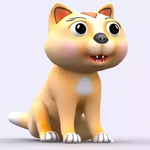 3DRT - Toonpets animals - Cat  Low-poly 3D model