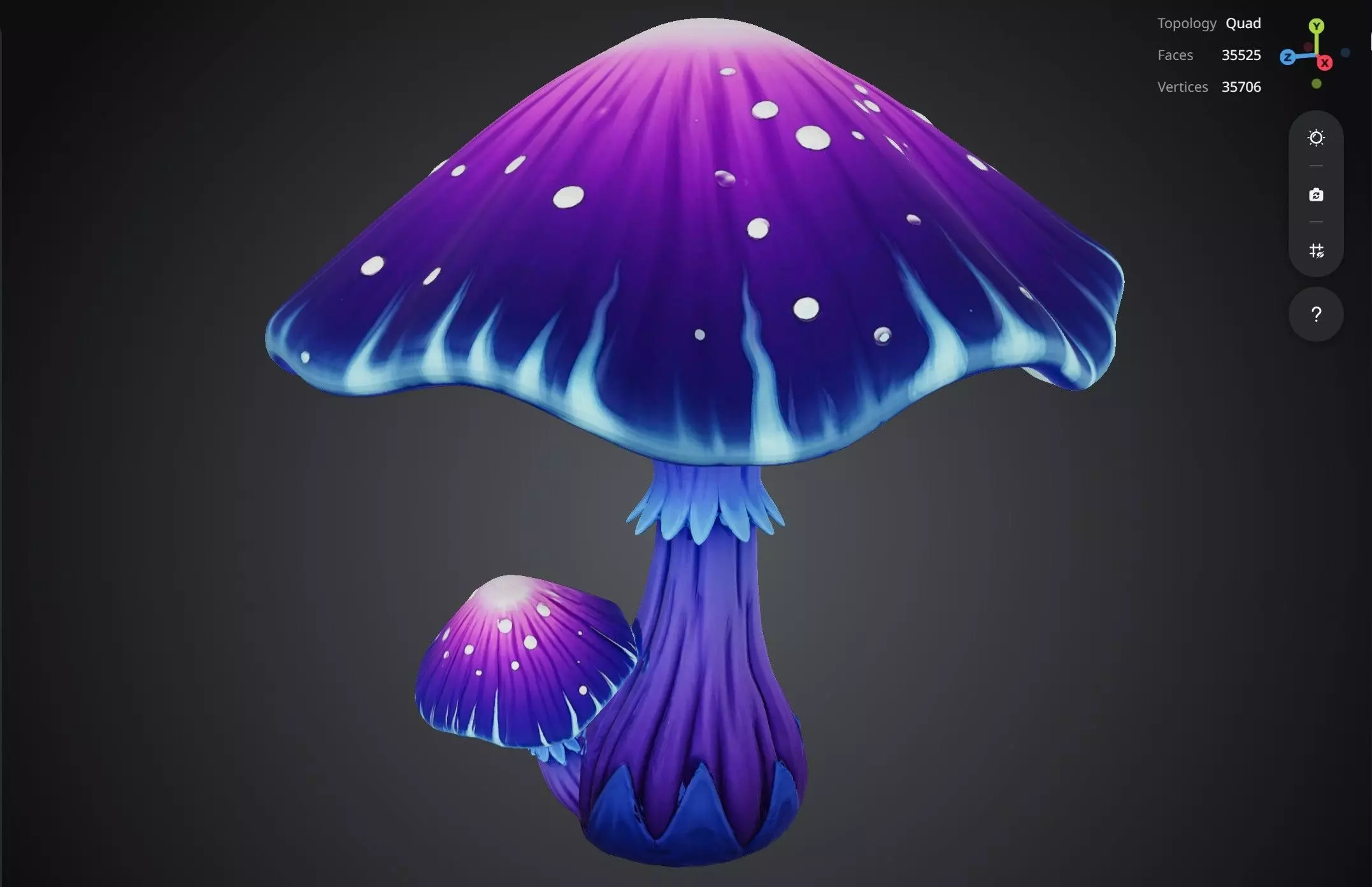 Neon Mushroom 3D model