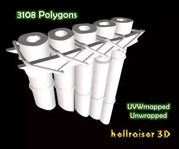 Pan Flute Low-poly 3D model