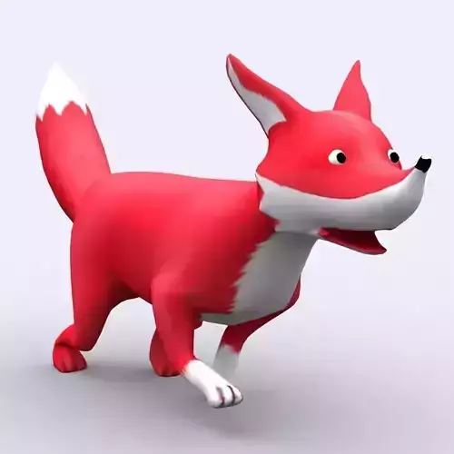 3DRT - toonpets animals Fox Low-poly 3D model