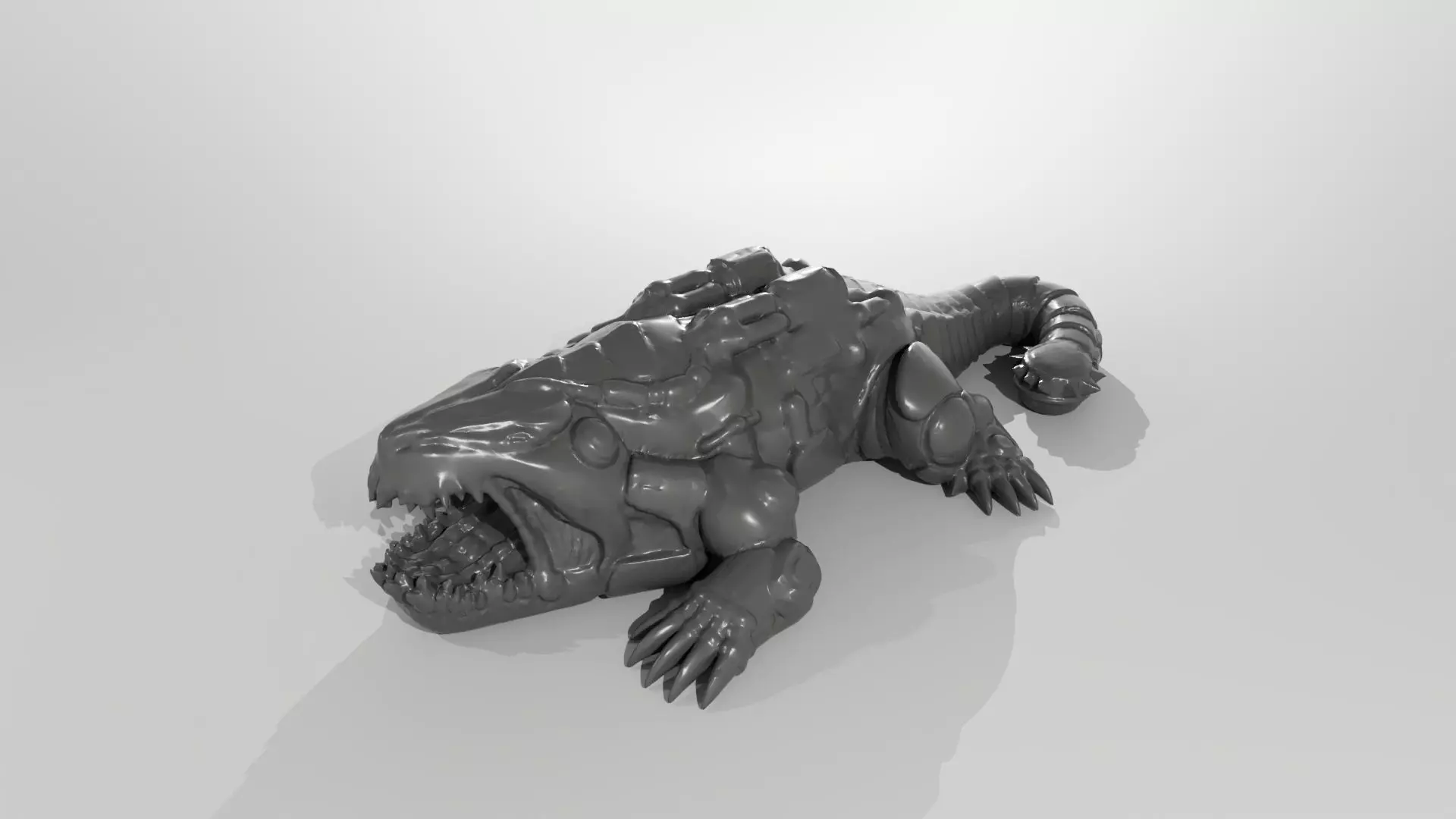 Cogmaw Devourer - Steampunk Lizard STL 3D print model