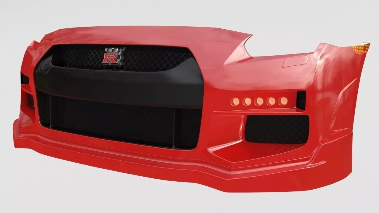 4 x gtr front bumpers Low-poly 3D model_0