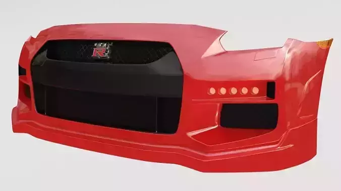 4 x gtr front bumpers Low-poly 3D model