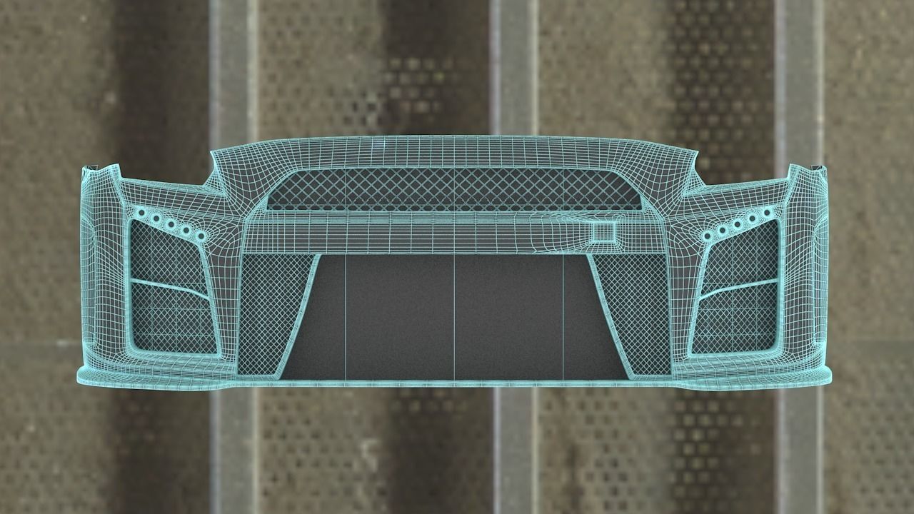 4 x gtr front bumpers Low-poly 3D model_6