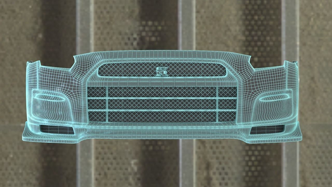 4 x gtr front bumpers Low-poly 3D model_4