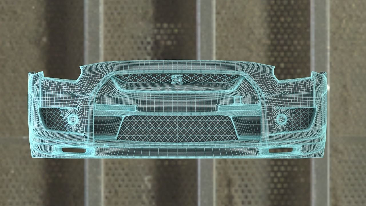 4 x gtr front bumpers Low-poly 3D model_5