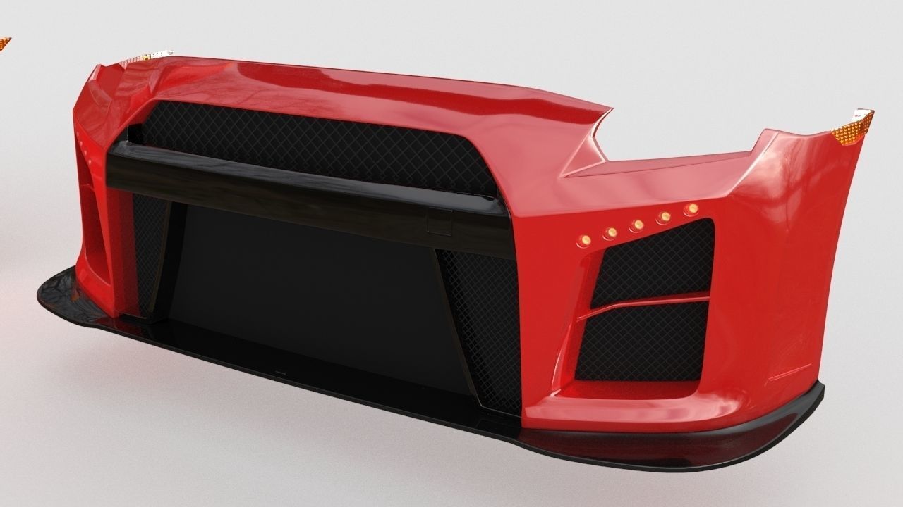 4 x gtr front bumpers Low-poly 3D model_2