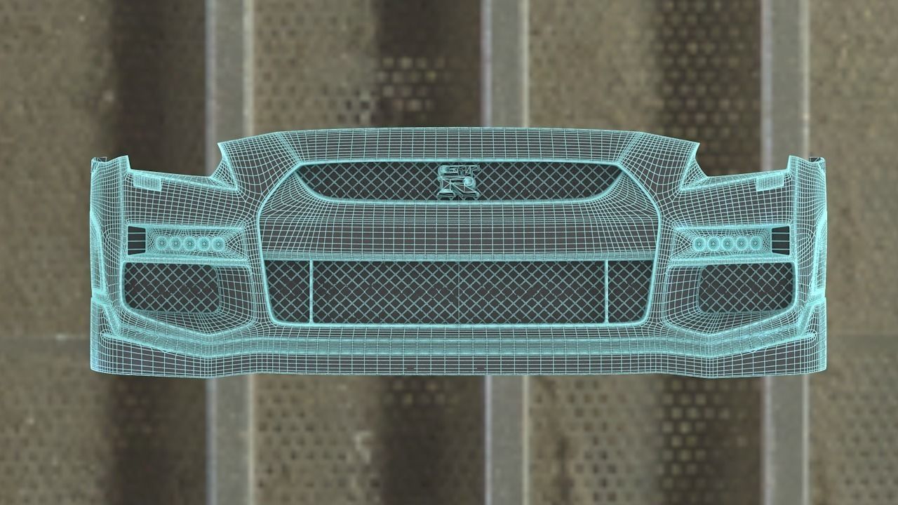 4 x gtr front bumpers Low-poly 3D model_7