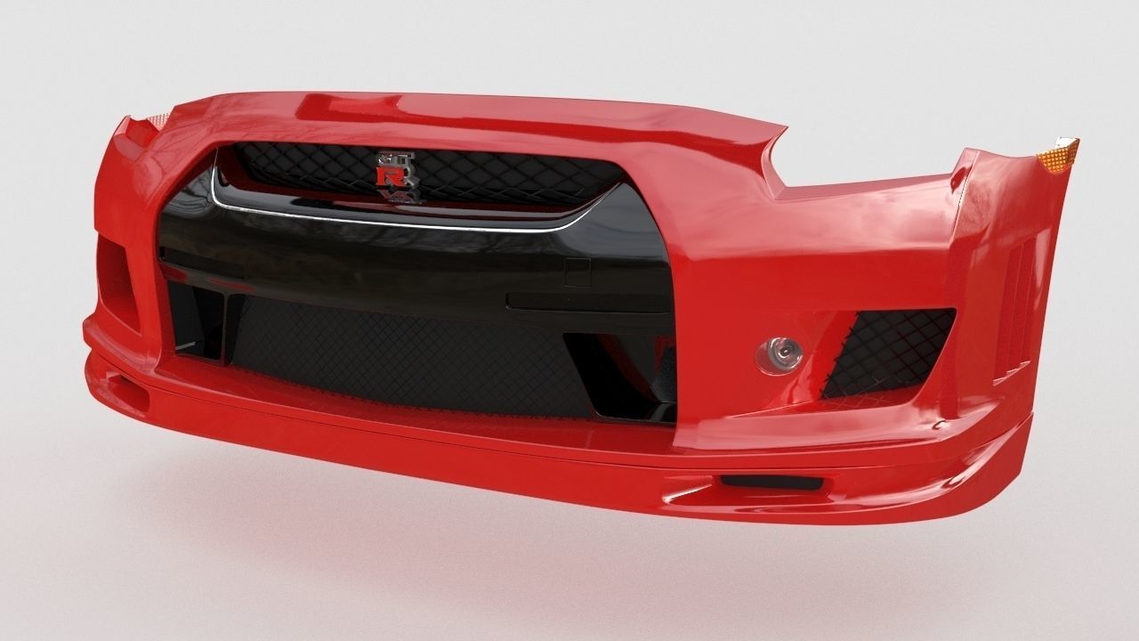 4 x gtr front bumpers Low-poly 3D model_1