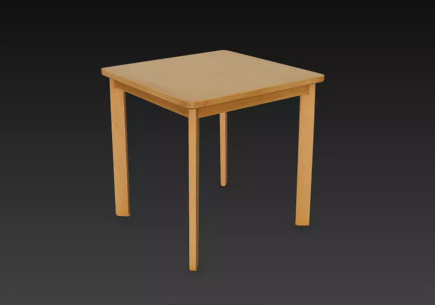 Square wooden table for your 3D project 3D print model
