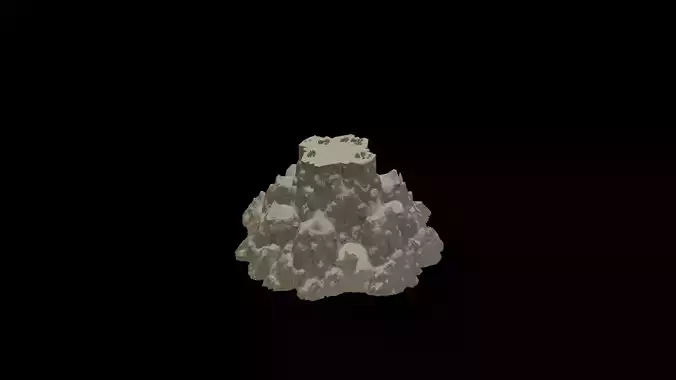 Low Poly Stylized Snow Mountain Valley