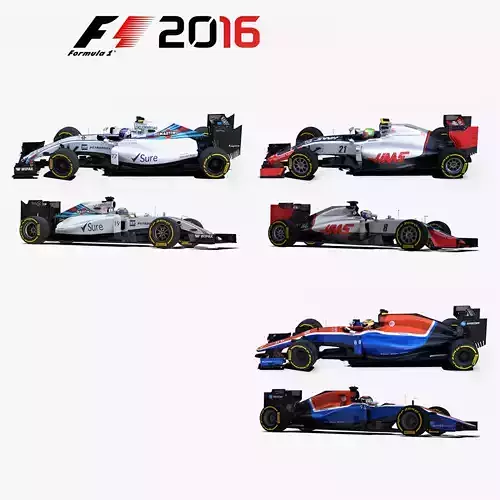 Formula 1 2016 car pack 2 Low-poly 3D model