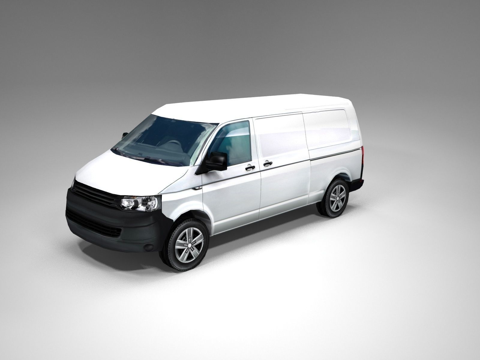 Transporter European  design panel van low poly Low-poly 3D model_6