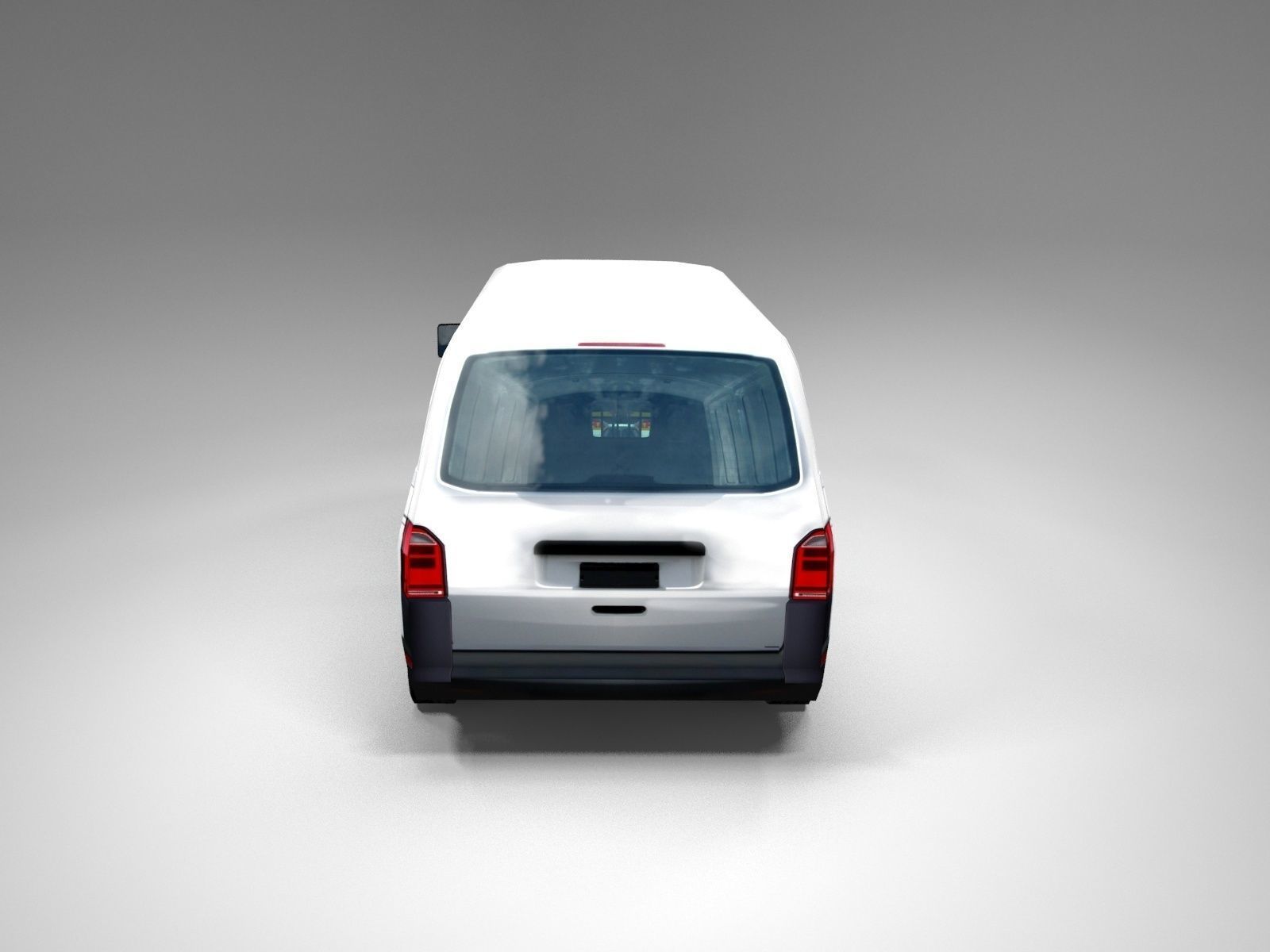 Transporter European  design panel van low poly Low-poly 3D model_4