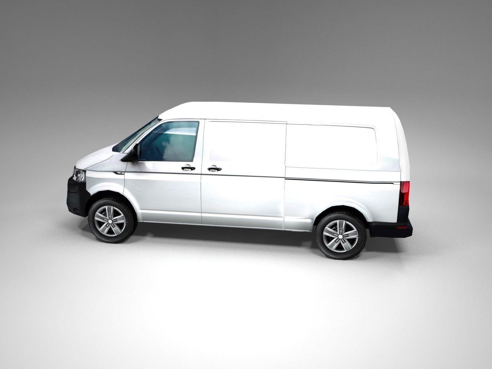 Transporter European  design panel van low poly Low-poly 3D model_7