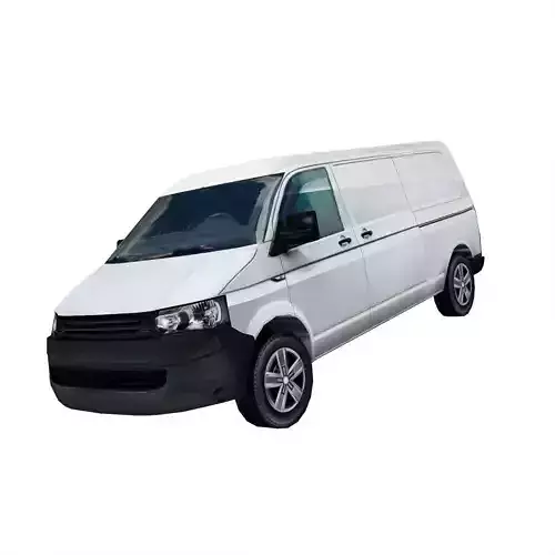 Transporter European  design panel van low poly Low-poly 3D model