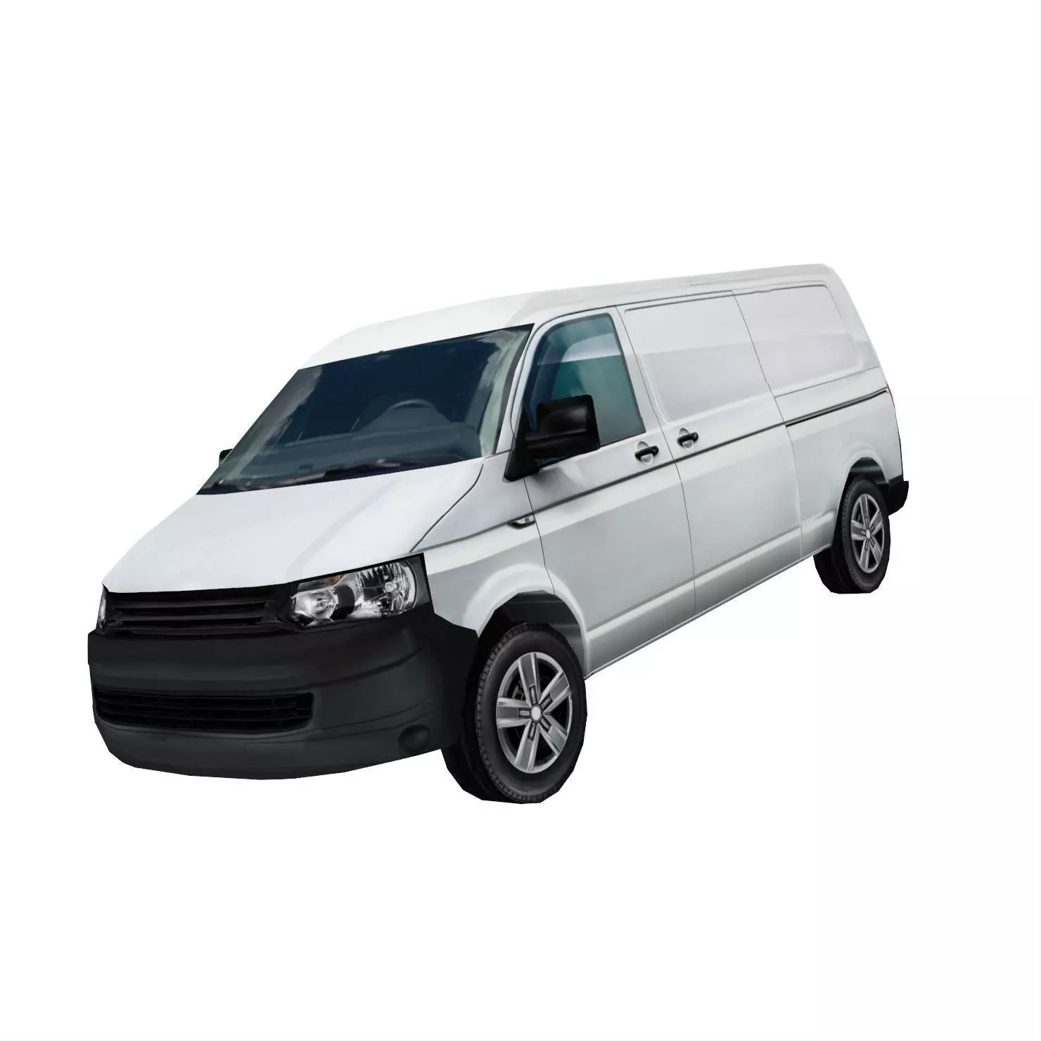 Transporter European  design panel van low poly Low-poly 3D model_0