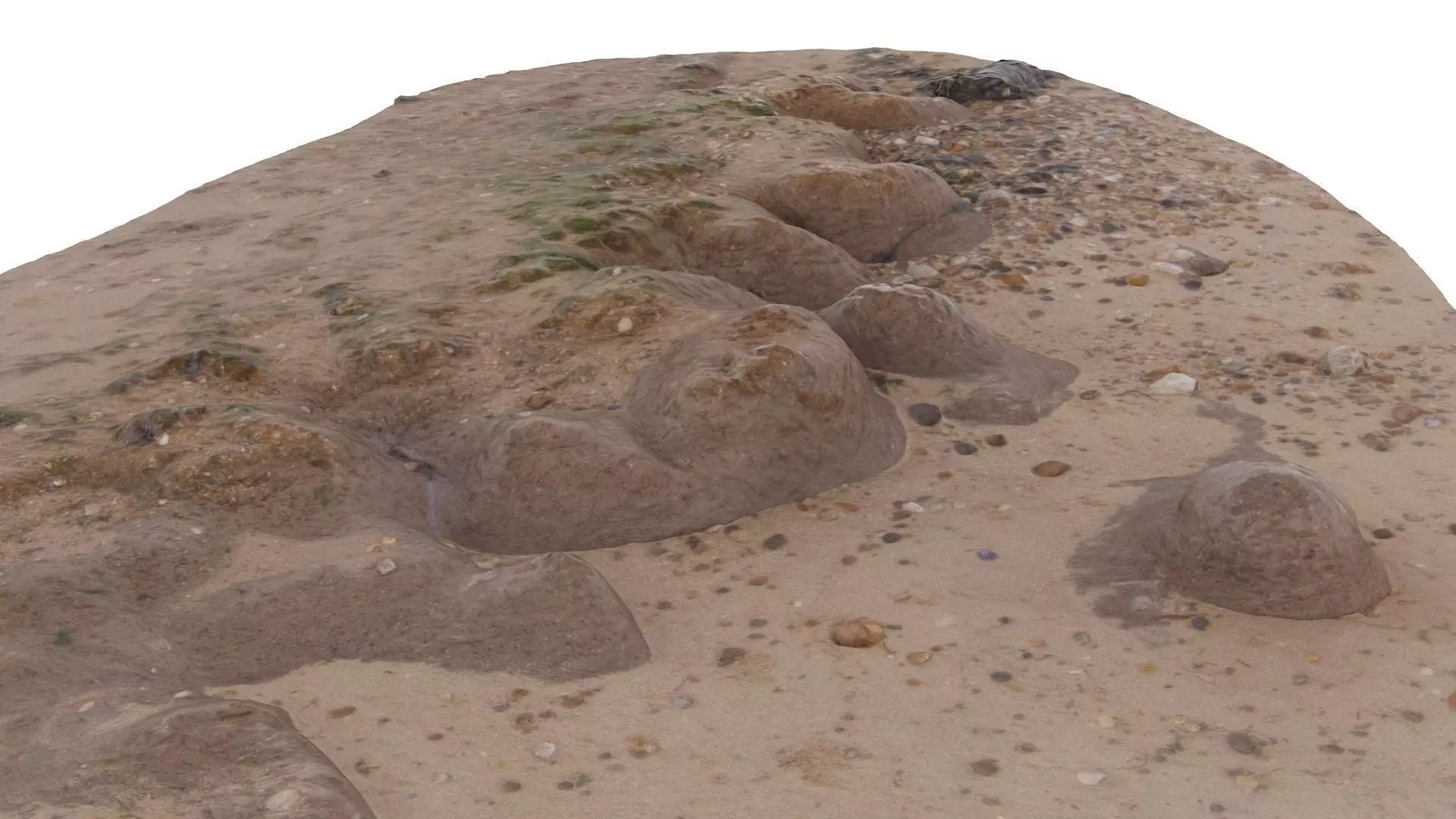 Beach Mud Ripple - High and Low Poly versions Low-poly 3D model_0