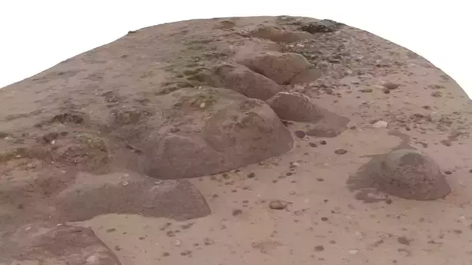 Beach Mud Ripple - High and Low Poly versions Low-poly 3D model