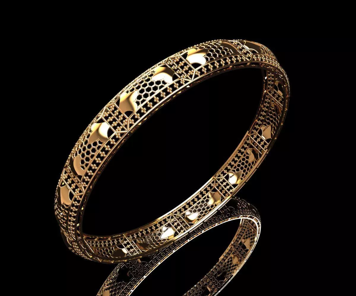 1532 Lattice-Filigree Bangle 11gm 3D print model