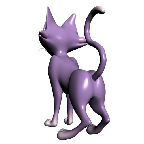 Lady Cat Cartoon Rigged Low-poly 3D model_5