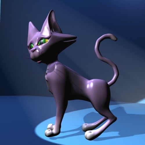 Lady Cat Cartoon Rigged Low-poly 3D model_2