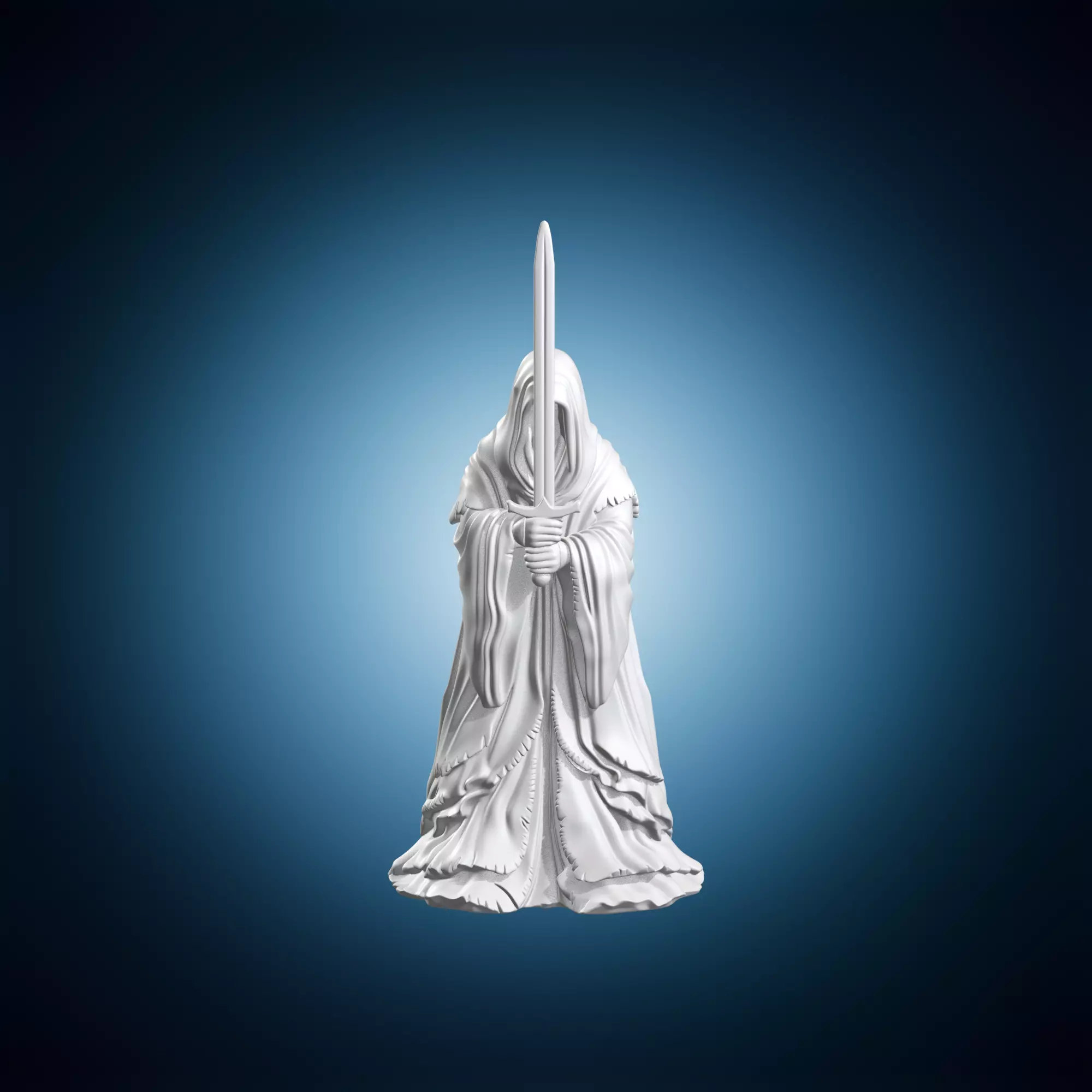 Nazgul Ringwraith Dark Lord of the Rings Hooded Sword Wraith Min 3D print model
