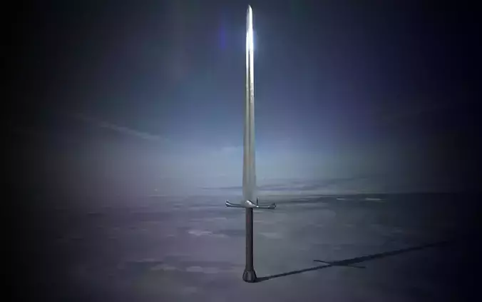 Medieval Sword PBR Game-Ready Low-poly 3D model