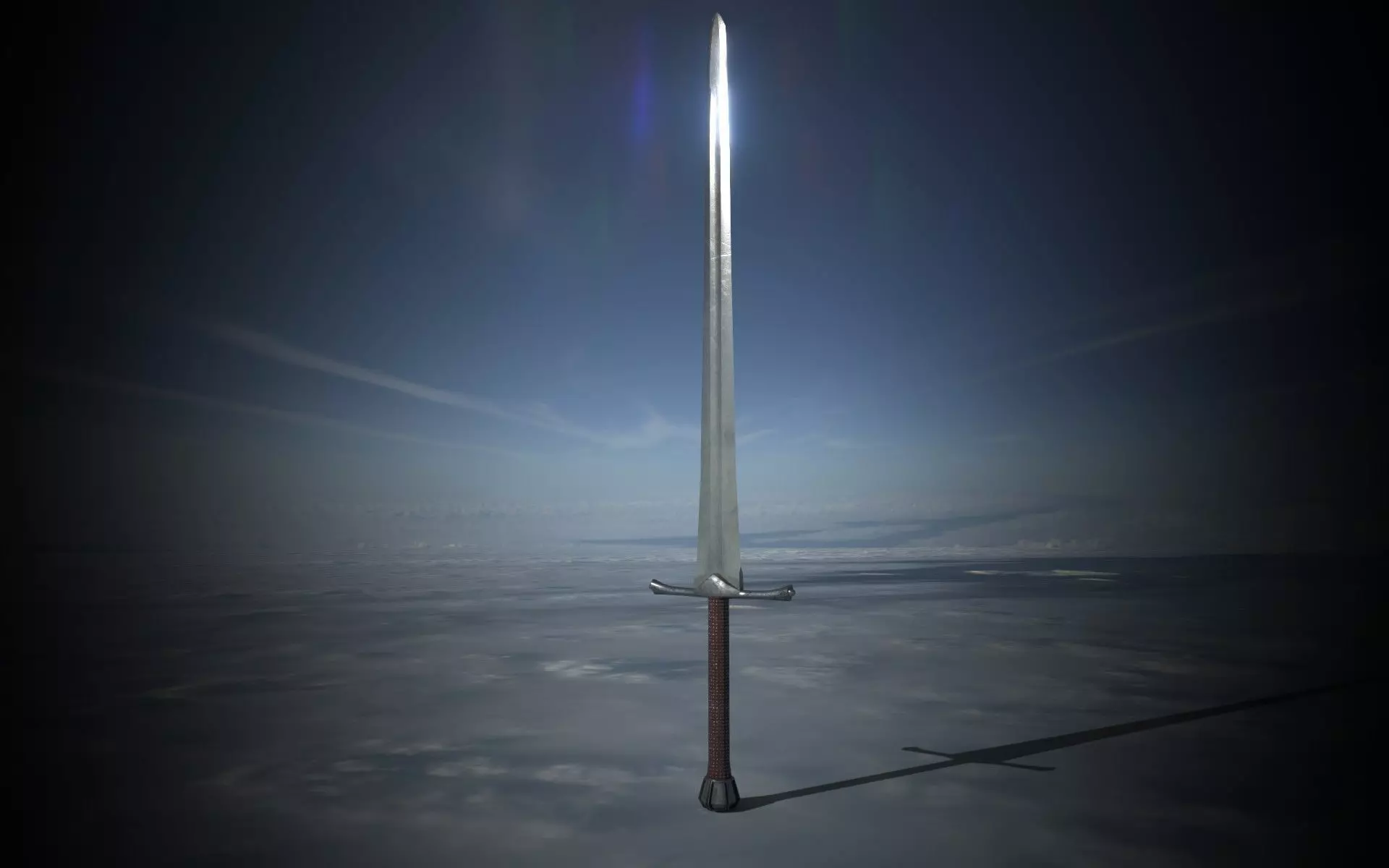 Medieval Sword PBR Game-Ready Low-poly 3D model_0