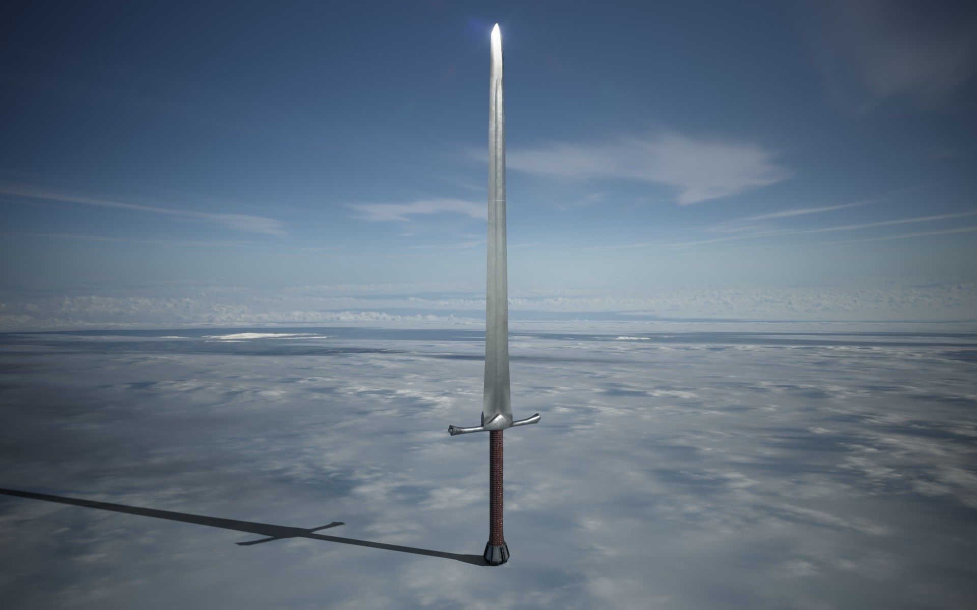 Medieval Sword PBR Game-Ready Low-poly 3D model_4