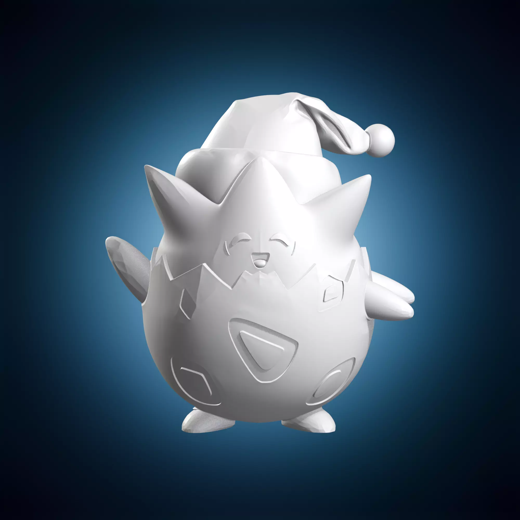 Togepi Christmas Hat Baby Pokemon Egg Shell Cute Figure 3D print model