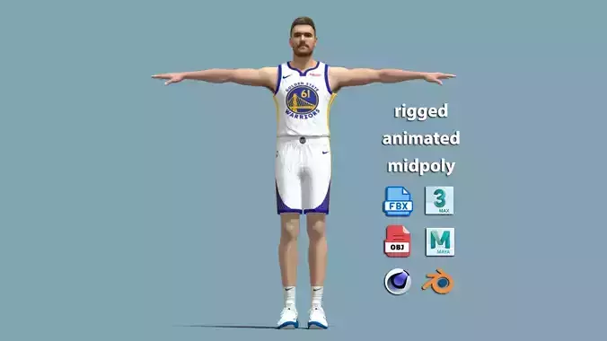 T-Pose Rigged Pat Spencer Golden State Warriors NBA
