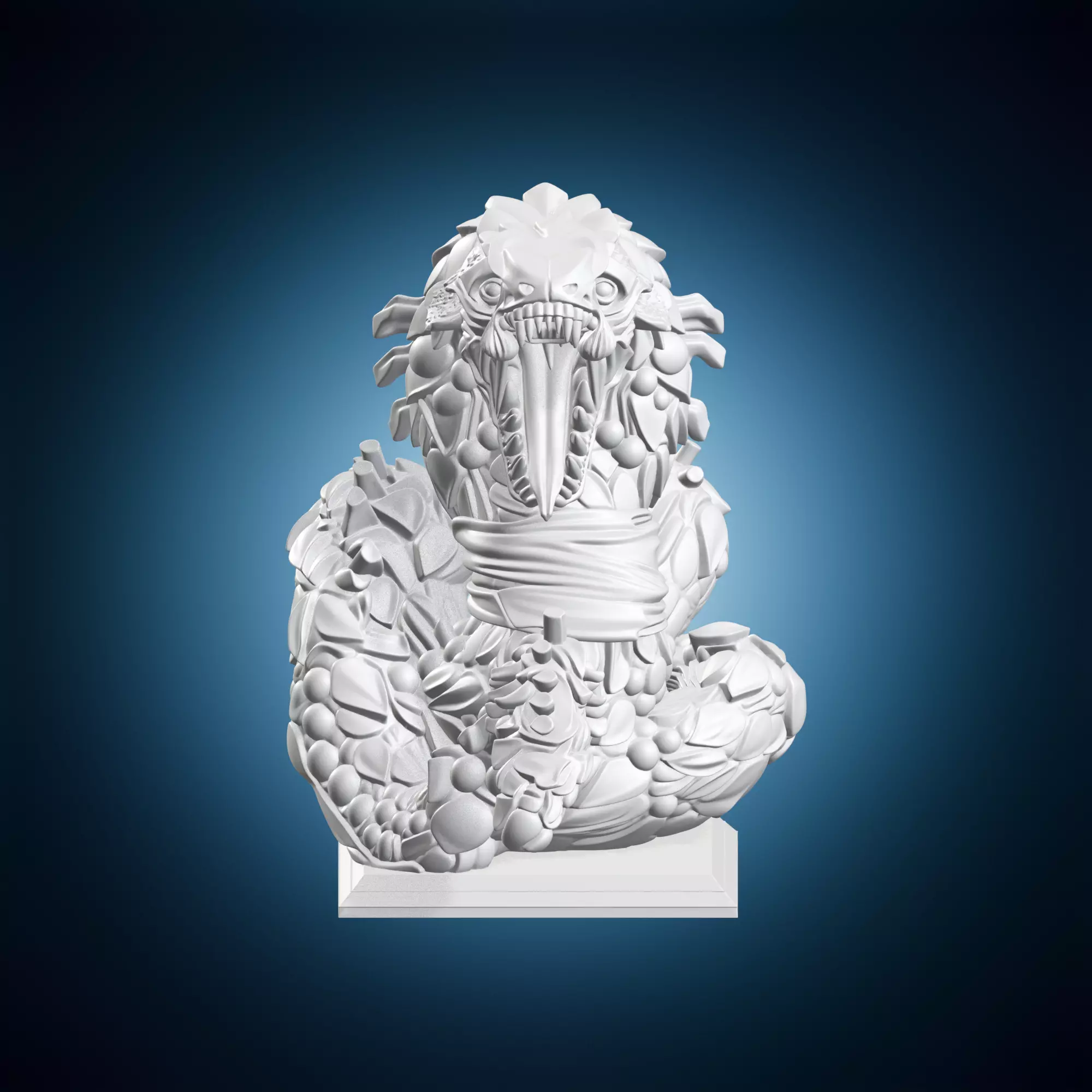 Undead Basilisk Serpent Monster Bust 3D print model