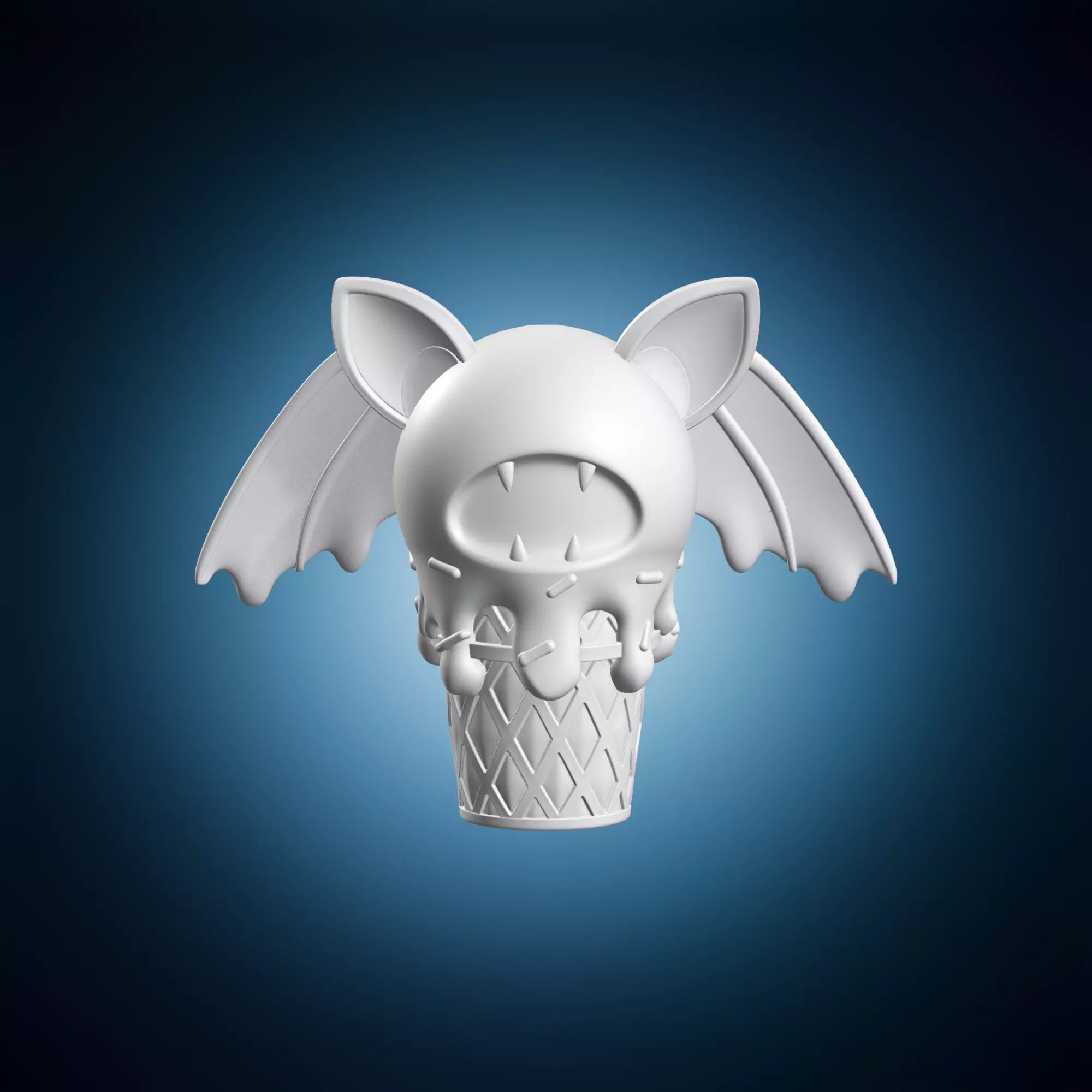 Zubat Inspired Bat Ice Cream Monster Figurine 3D print model