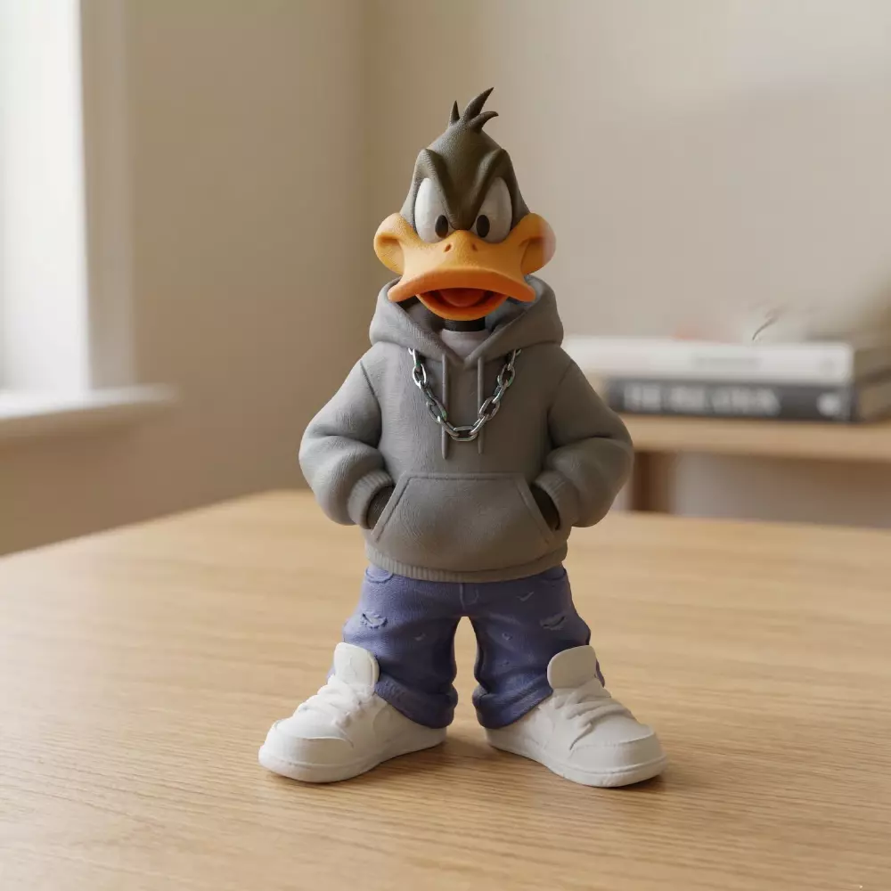Daffy Duck Denim Hoodie Sculpture STL Resin Printer Ready Model 3D print model