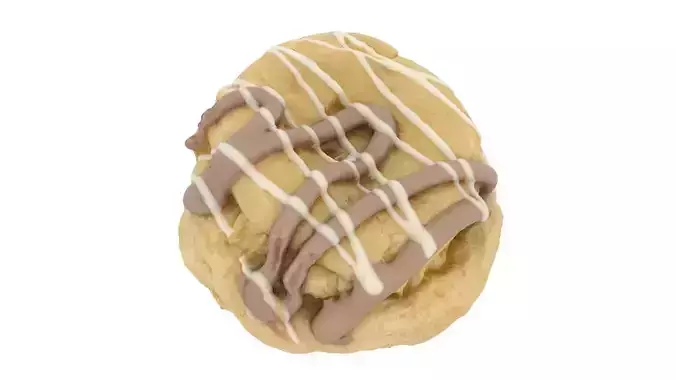 Choux Chocolate Bun - High and Low Poly versions Low-poly 3D model