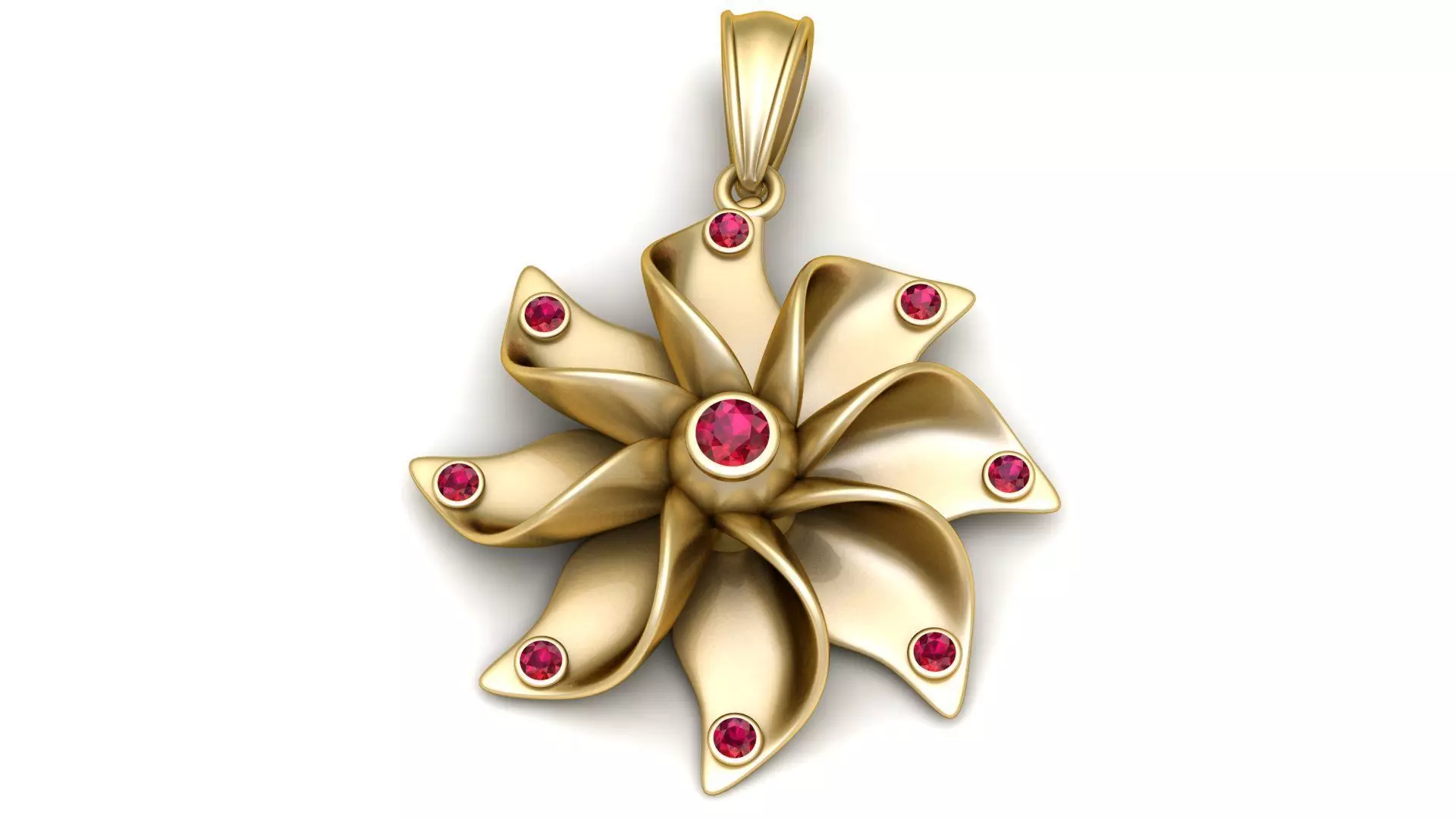 Spiral Petal Floral Pendant 3D Printable Jewelry Model 3D print model