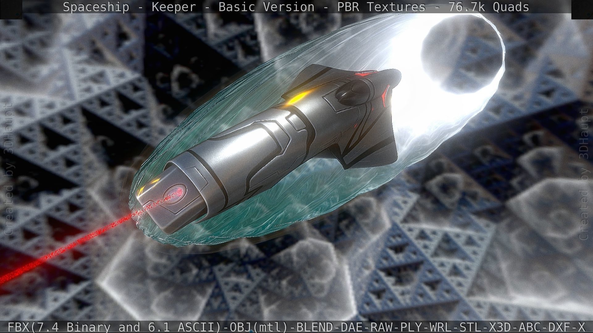 Spaceship  - Keeper - Basic Version Low-poly 3D model_146