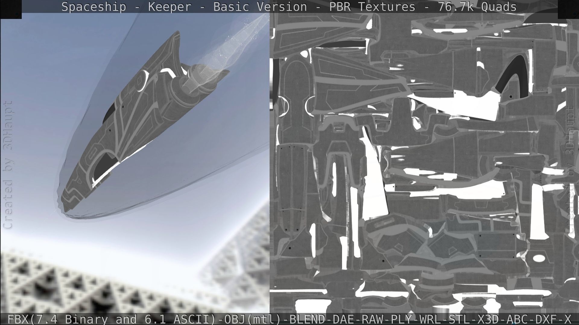 Spaceship  - Keeper - Basic Version Low-poly 3D model_241