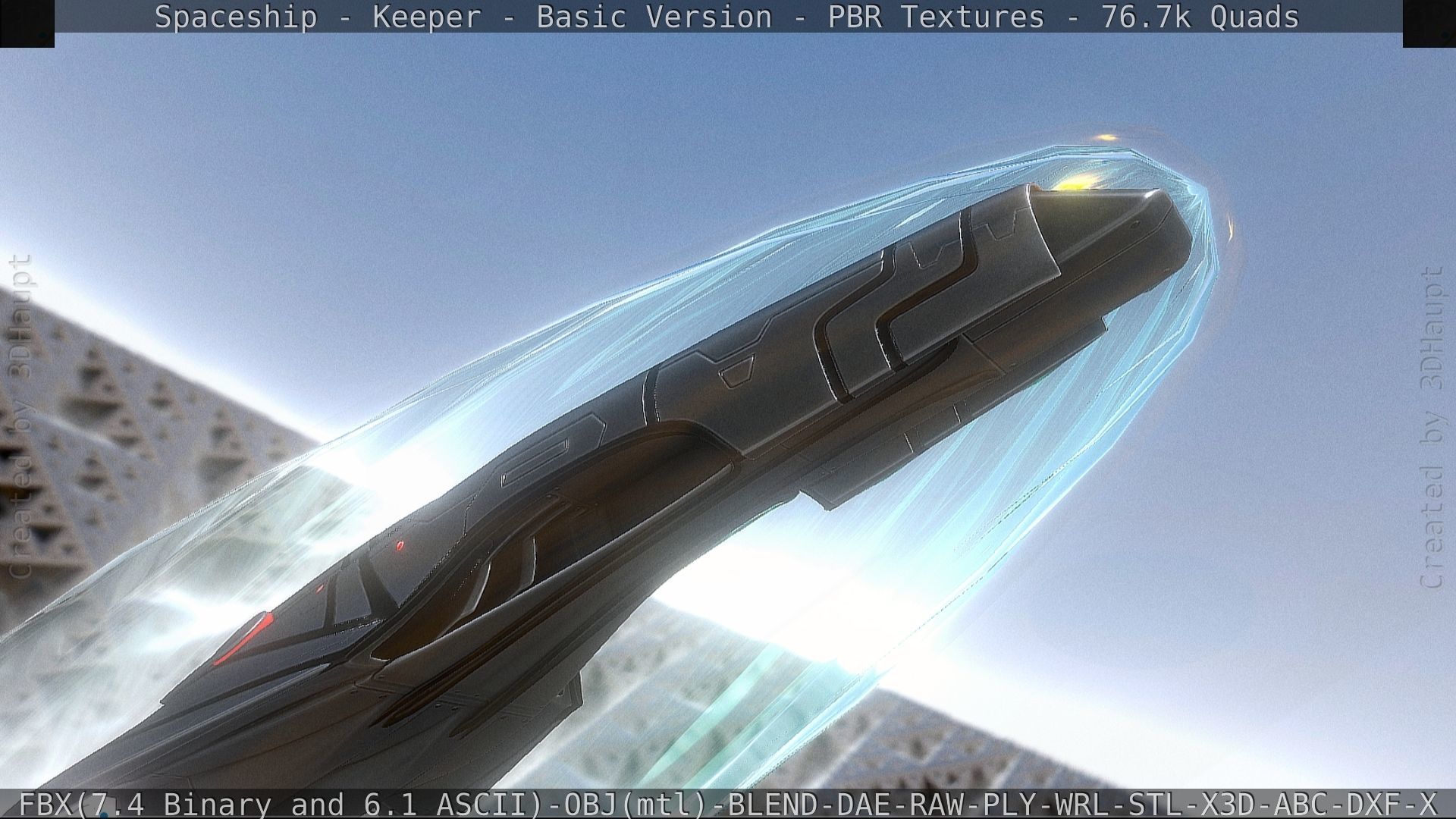 Spaceship  - Keeper - Basic Version Low-poly 3D model_21