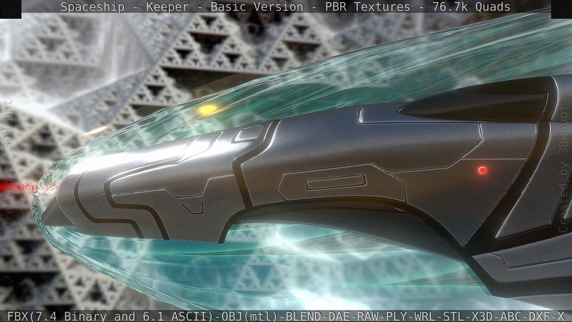 Spaceship  - Keeper - Basic Version Low-poly 3D model_32