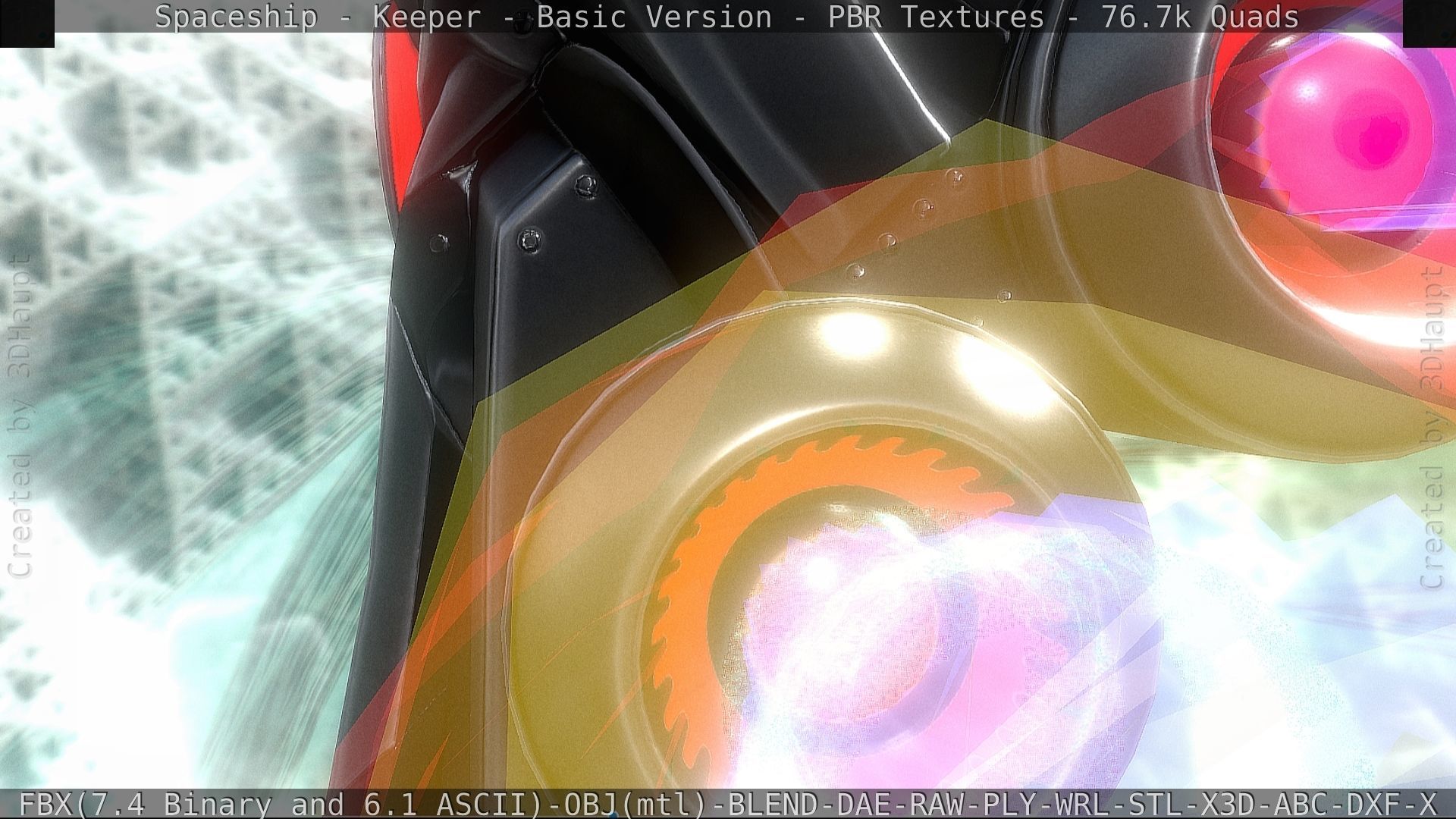 Spaceship  - Keeper - Basic Version Low-poly 3D model_118