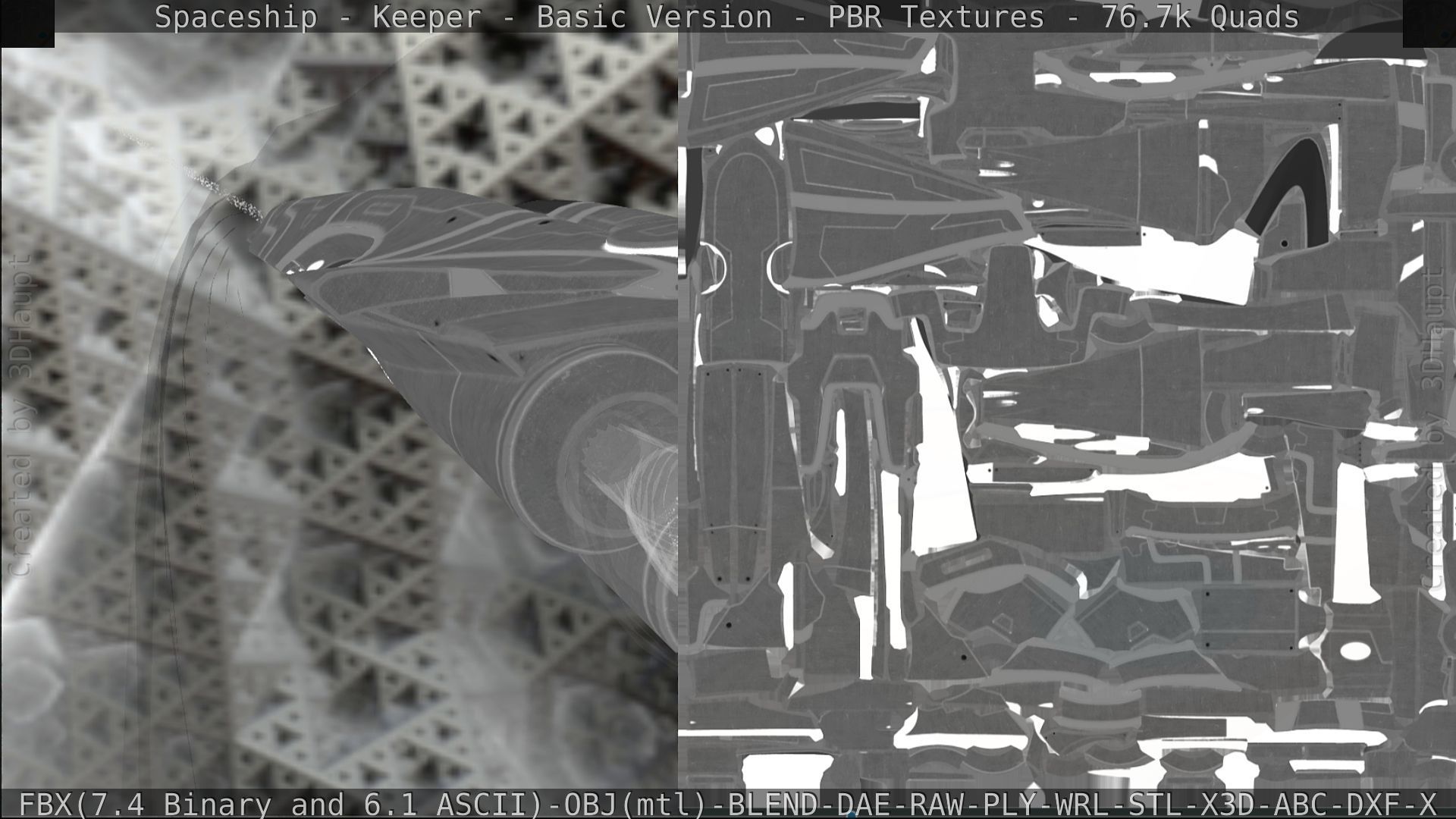 Spaceship  - Keeper - Basic Version Low-poly 3D model_231