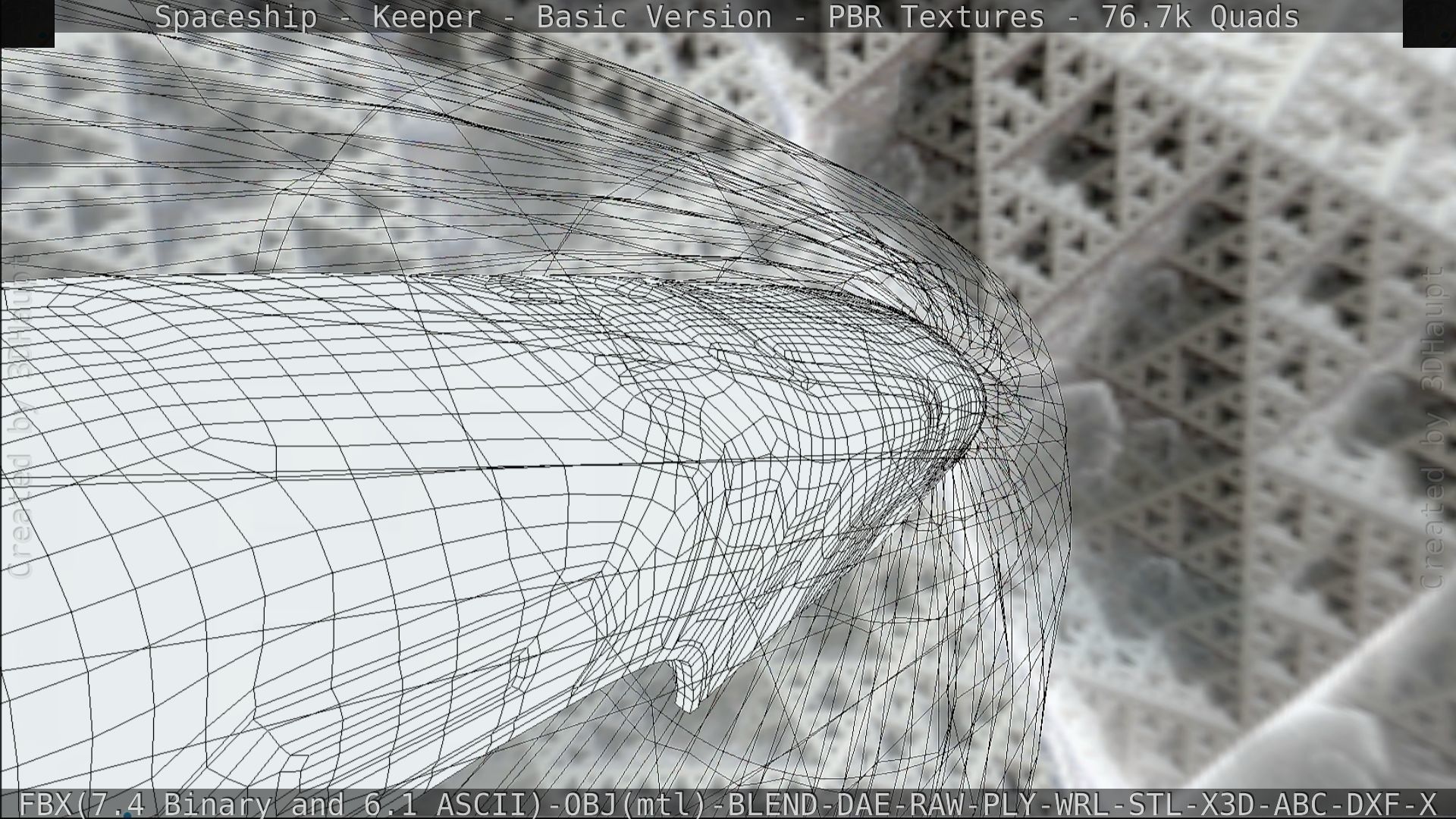 Spaceship  - Keeper - Basic Version Low-poly 3D model_168