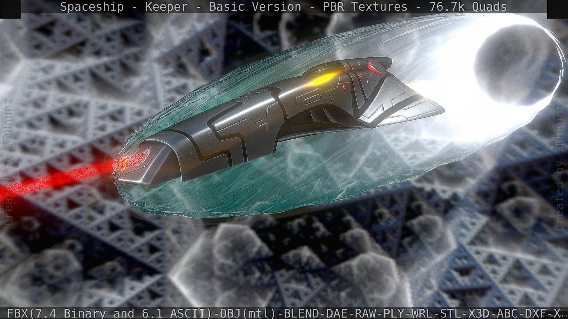 Spaceship  - Keeper - Basic Version Low-poly 3D model_152