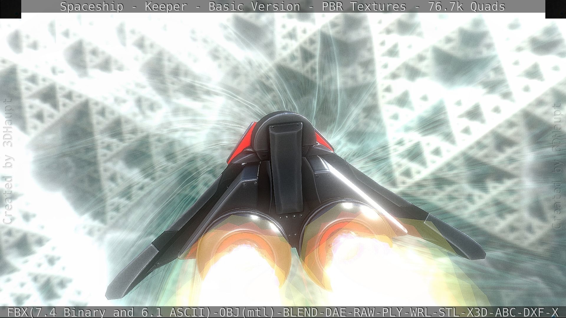 Spaceship  - Keeper - Basic Version Low-poly 3D model_7