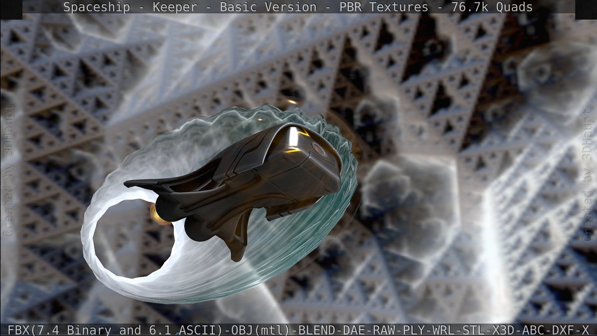 Spaceship  - Keeper - Basic Version Low-poly 3D model_322